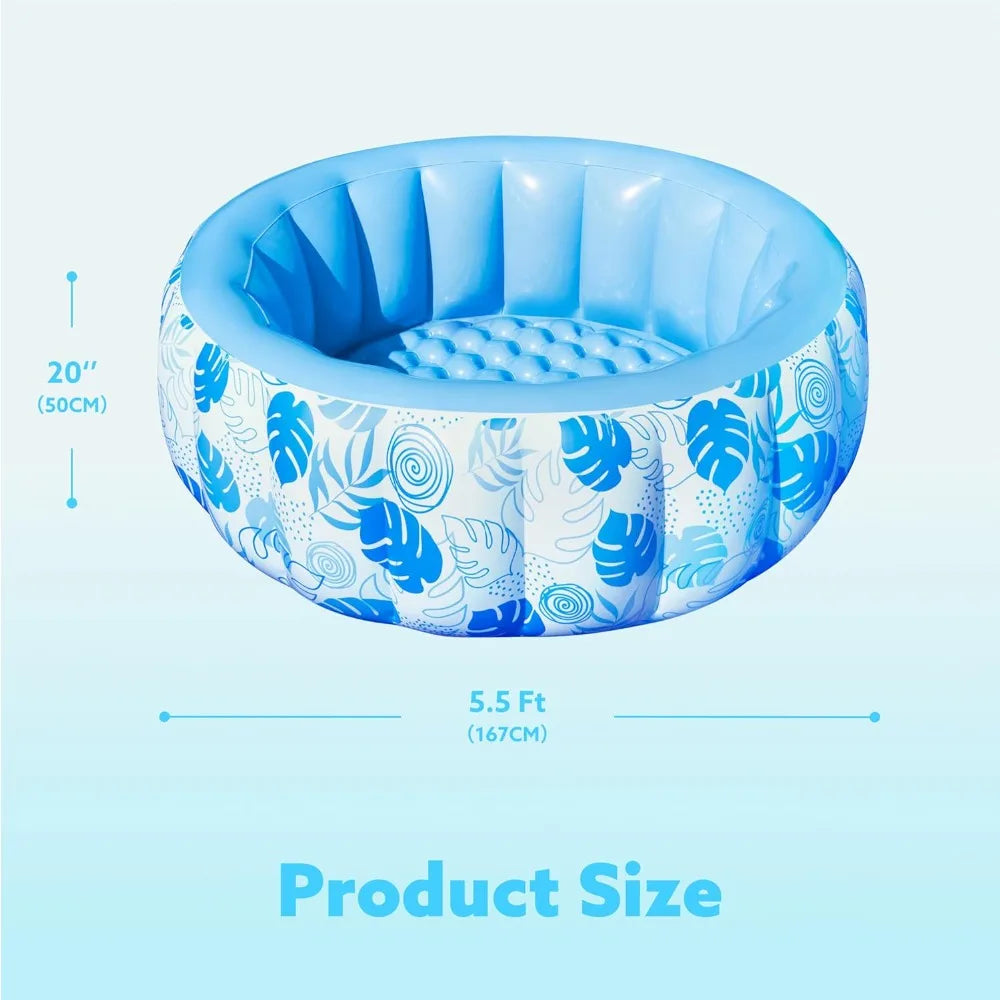 5.5ft x 20in Inflatable Pool – Family Size with Backrest, Thickened Design