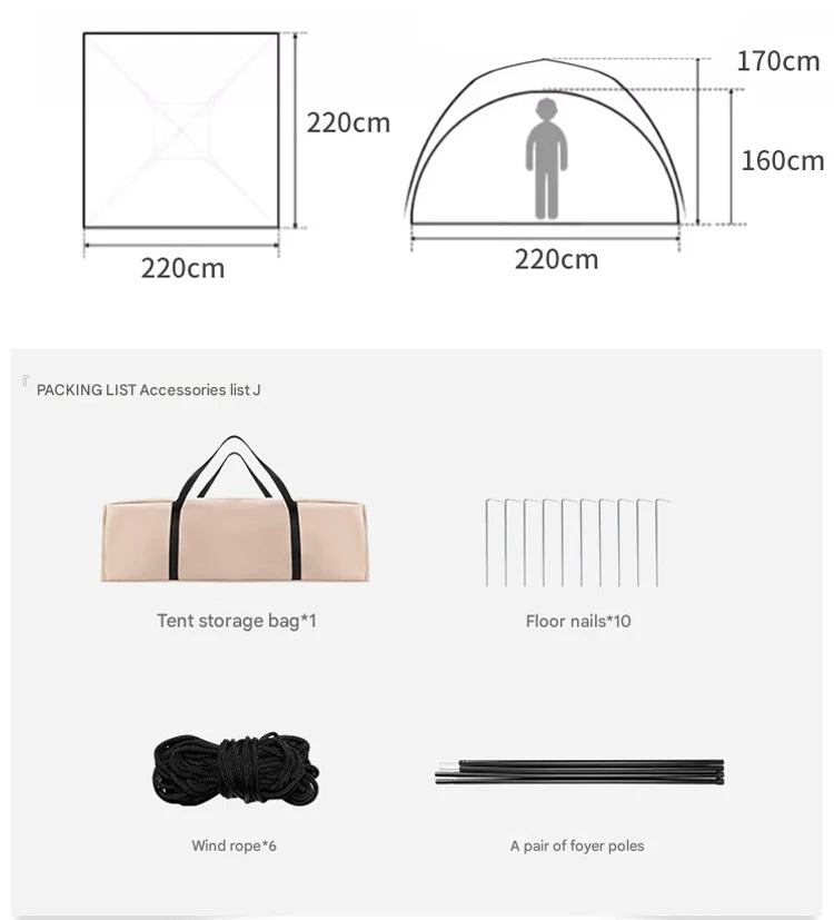 Camping Large Air Tent for 4-5 people Air shelter Dome tent Family Hiking inflatable One-touch tent Outdoor Camping Family Tent