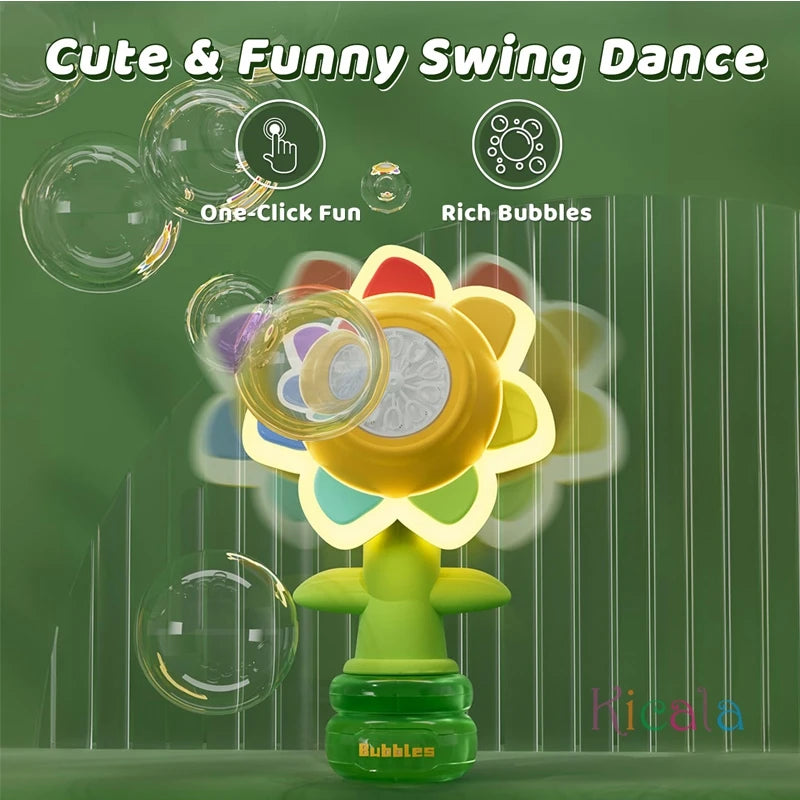 Flower Bubble Gun – LED Light Bubble Blower for Kids’ Outdoor Play & Parties