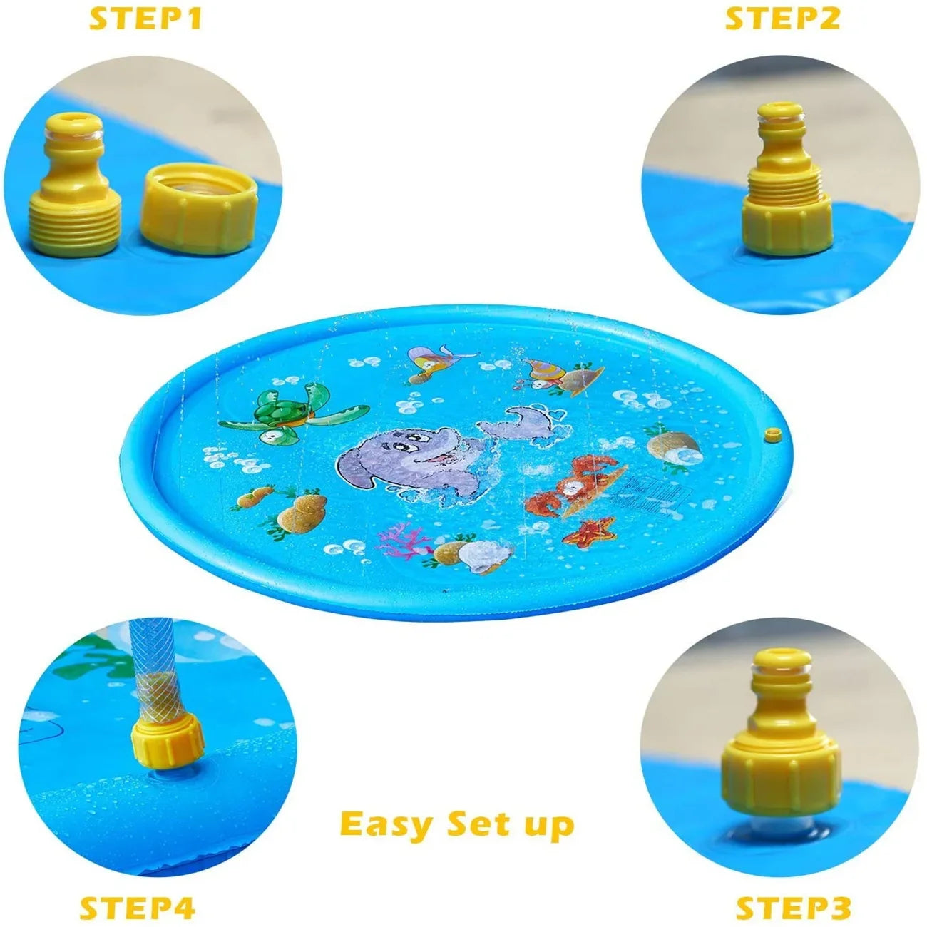 100/170CM Inflatable Water Spray Play Mat – Outdoor Splash Pad for Kids, Lawn & Beach Summer Fun