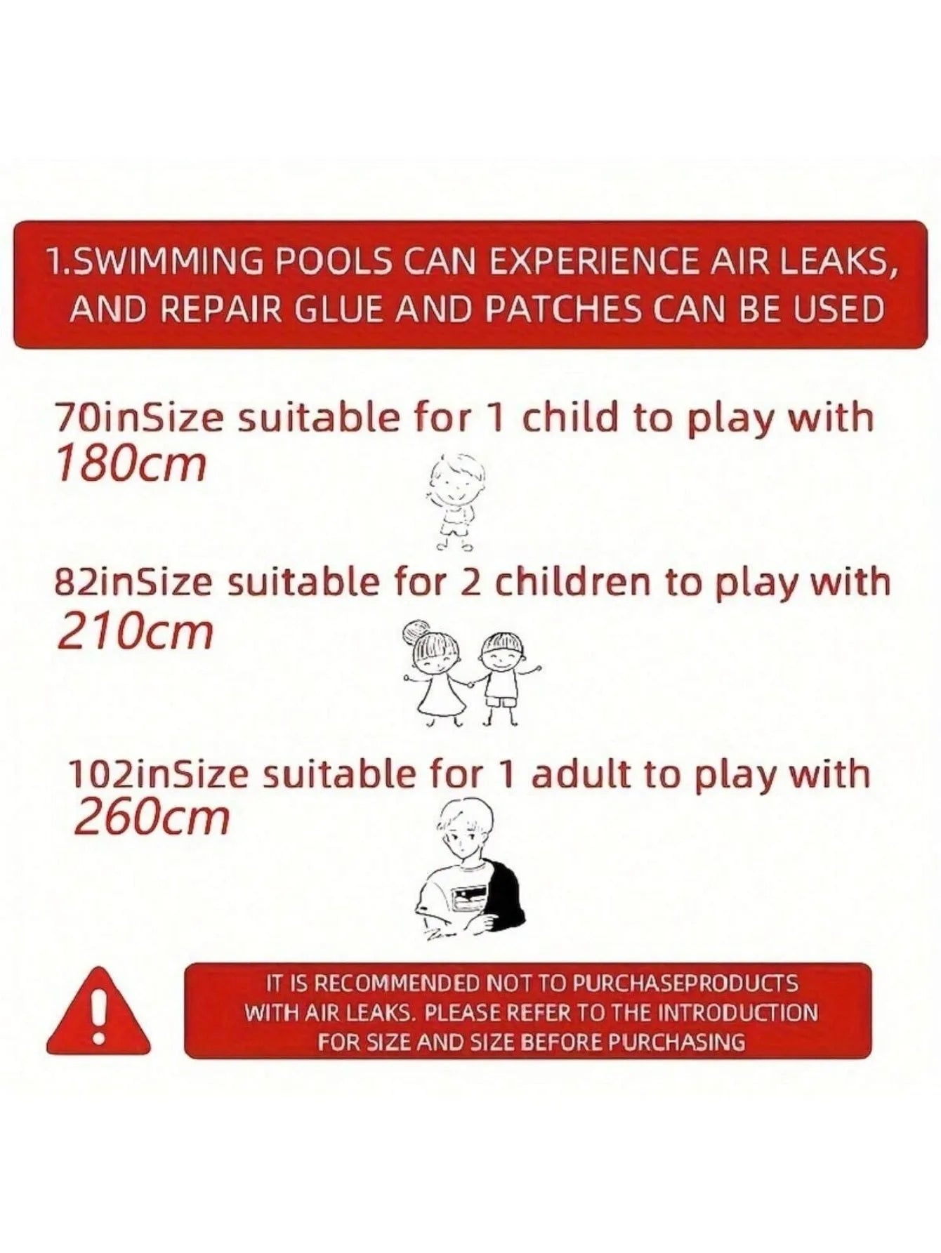 Inflatable Swimming Pool – 1.8/2.1/2.6/3M Large Family Pool for Kids & Adults