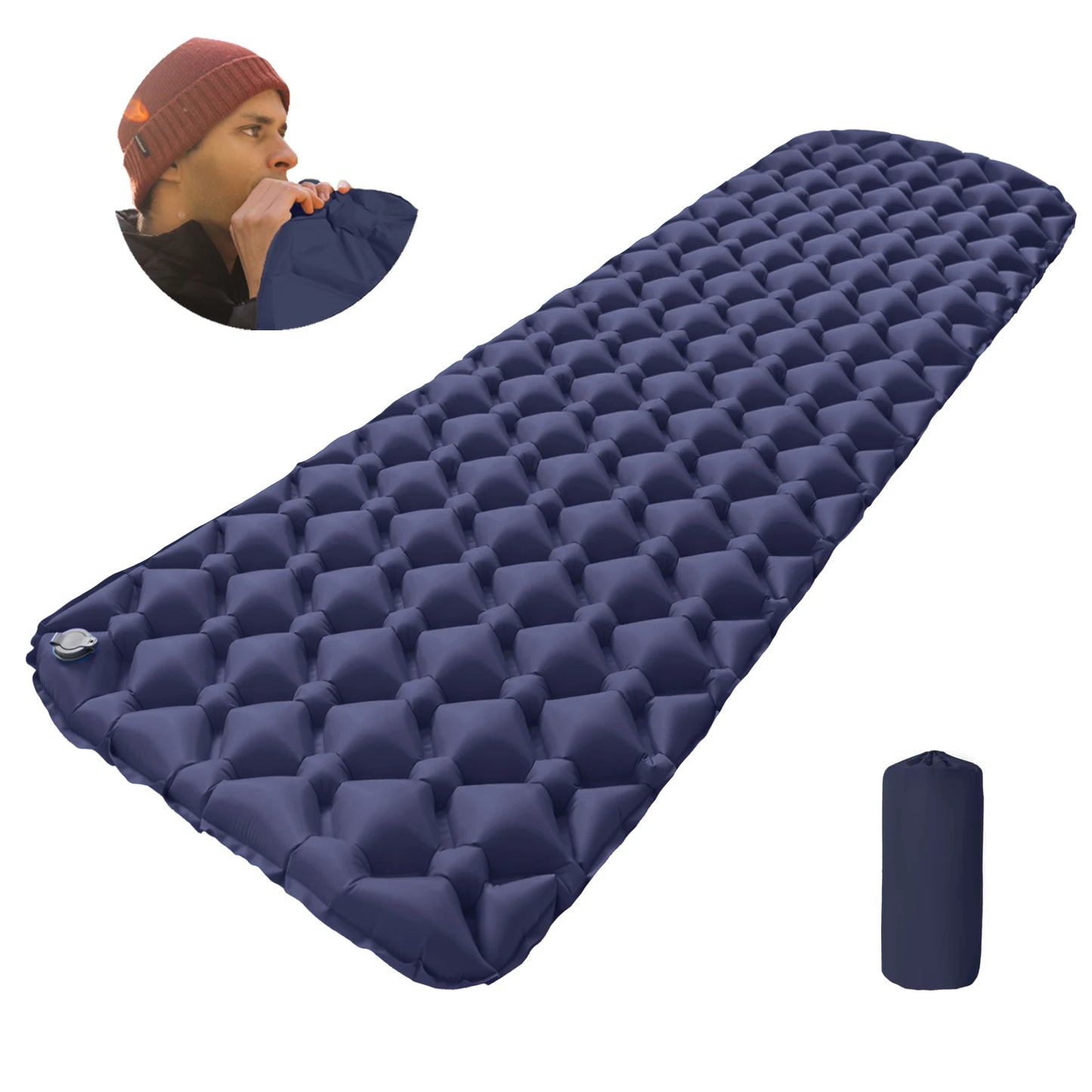 Camping Air Mattress 1-2 Person | Electric/Foot Pump Inflatables | Fast Inflation, Anti-Slip Surface Portable for Hiking/Beach