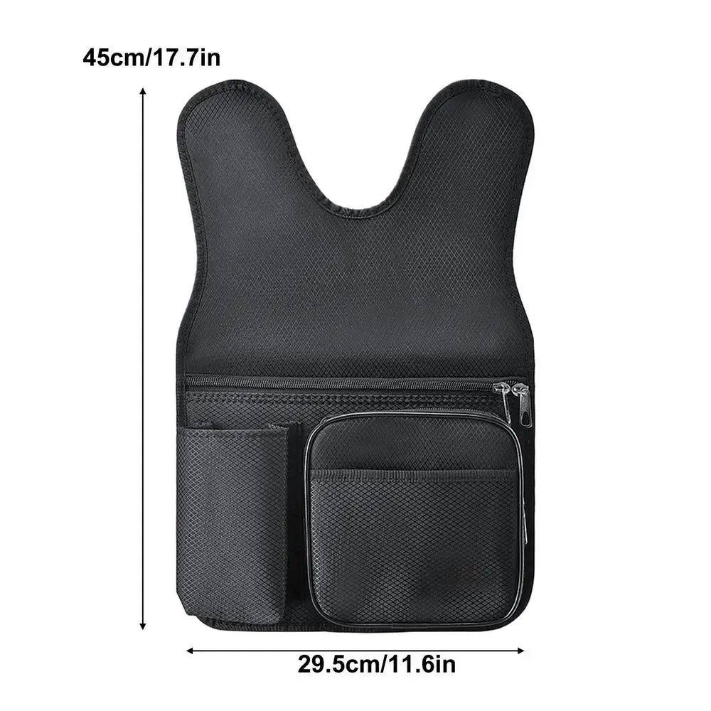 Beach Chair Side Bag Oxford Cloth Side Bag For Fishing Chair Wear-Resistant Organizer Pouch Black Chair Side Pouch For Outdoor