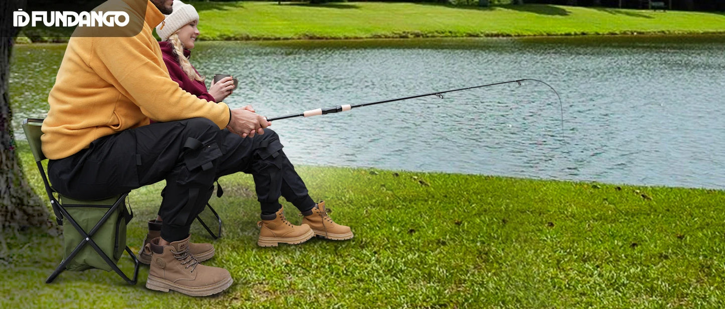 Small Fishing Chair, Camping RV Trekking Hunting, with Backrest, Lightweight, Foldable, Men's Gift, 265 lbs Capacity