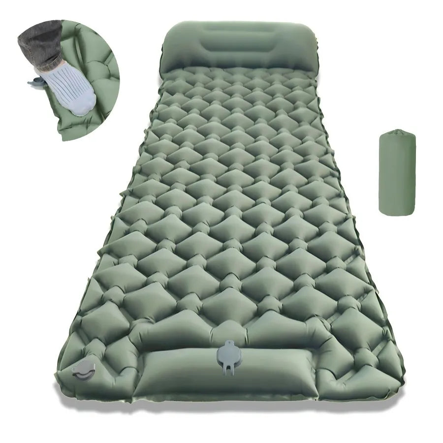 Camping Air Mattress 1-2 Person | Electric/Foot Pump Inflatables | Fast Inflation, Anti-Slip Surface Portable for Hiking/Beach
