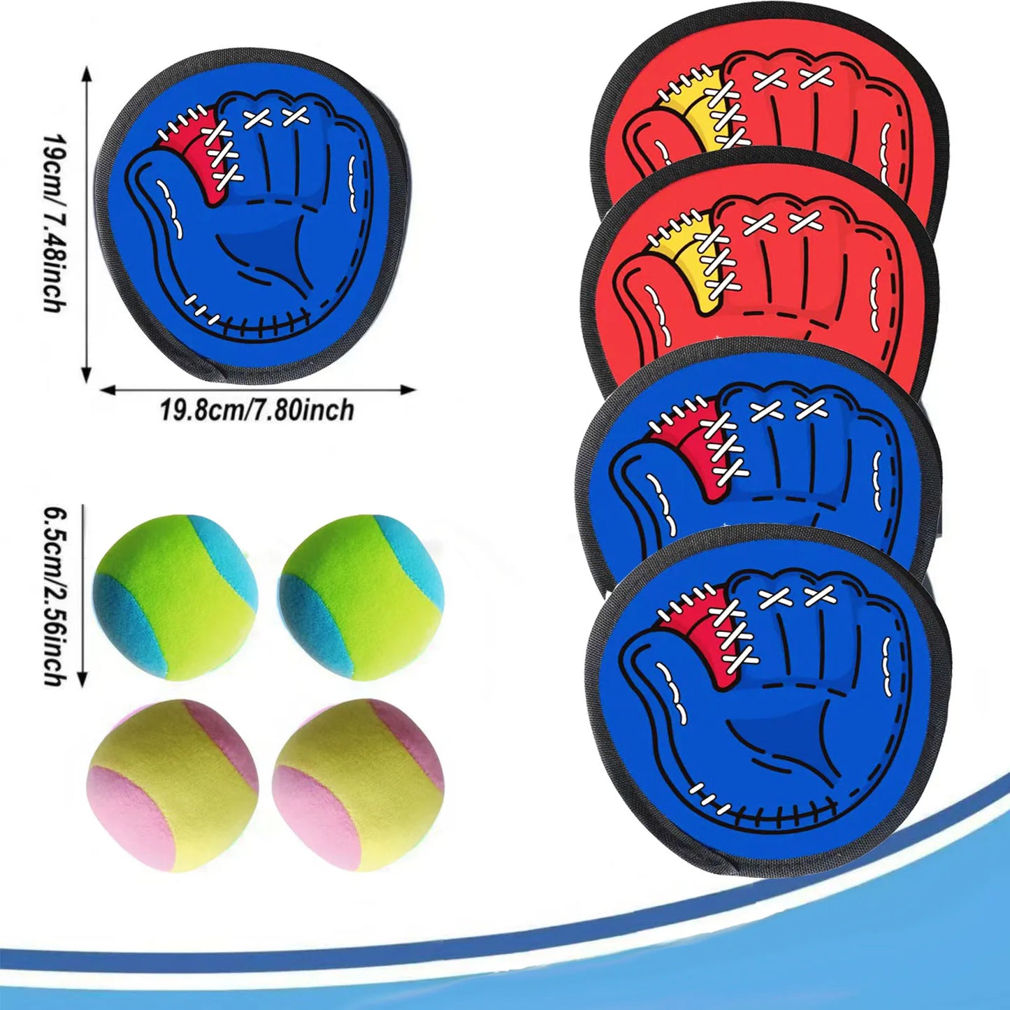 4-Set Sticky Ball Catch Game – Outdoor Throw & Catch Toy for Kids & Parents