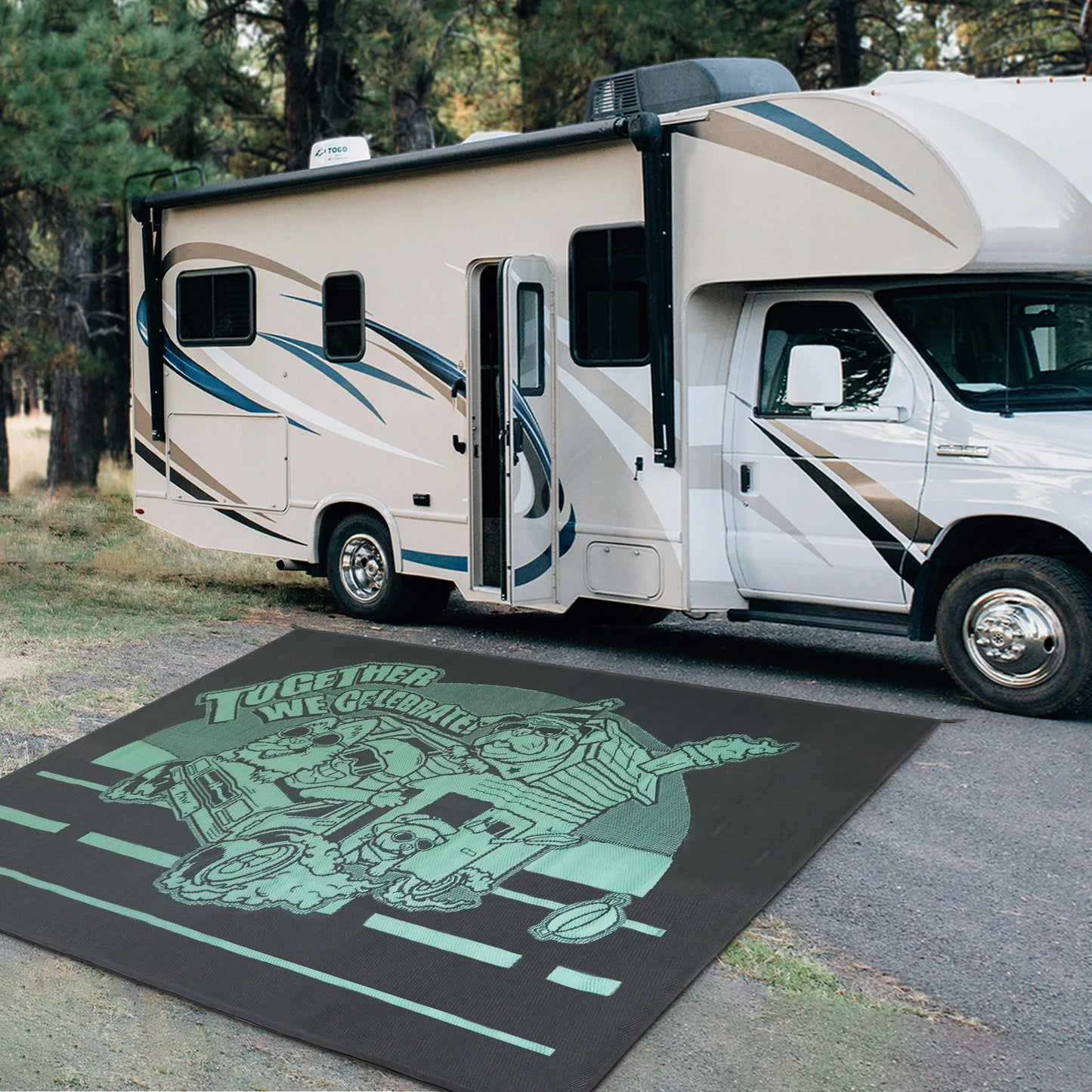 FXW Let's ROLL RV Rug – Designed for RV Adventures with Your Dogs, Full Coverage Across Campsite