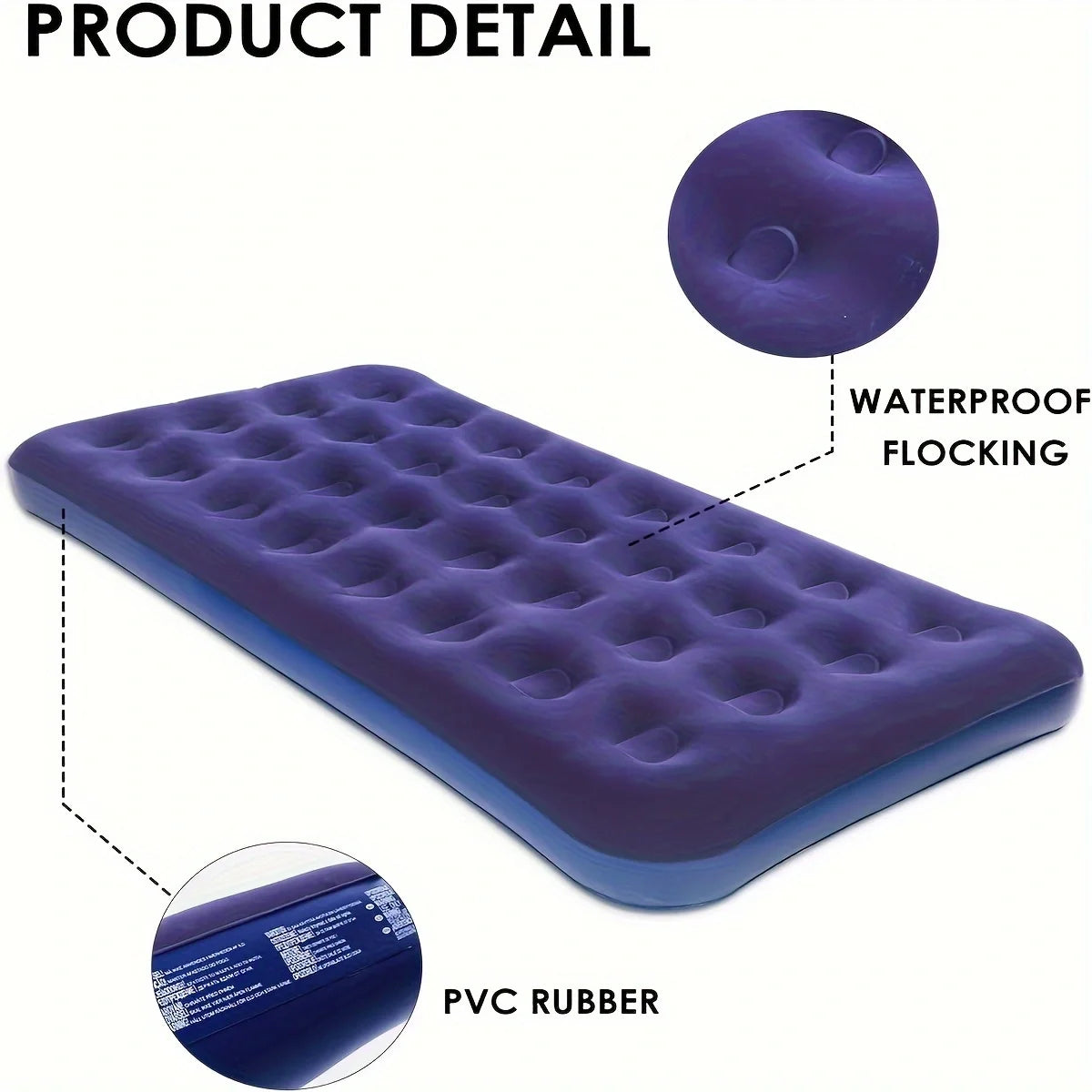 Inflatable Air Mattress – Twin/Queen, Indoor/Outdoor Use, Fast Inflation