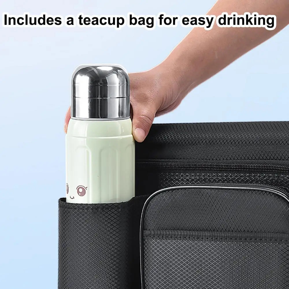 Beach Chair Side Bag Oxford Cloth Side Bag For Fishing Chair Wear-Resistant Organizer Pouch Black Chair Side Pouch For Outdoor