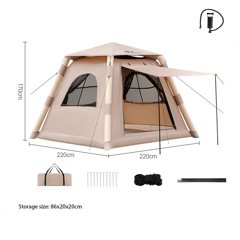 Camping Large Air Tent for 4-5 people Air shelter Dome tent Family Hiking inflatable One-touch tent Outdoor Camping Family Tent