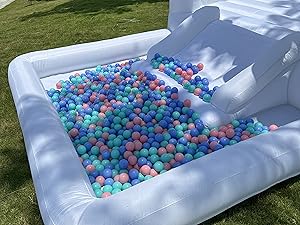 Kids 9x9x7ft Soft Play White Bounce House With Slide Ball Pit Party Customization Inflatable Mini Bouncy Castle With Blower