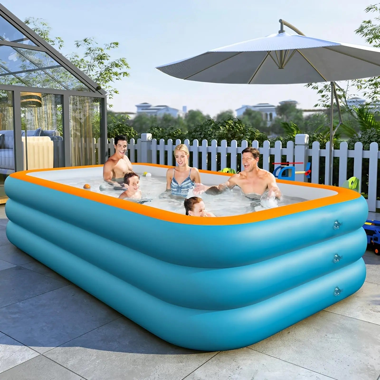 Inflatable Swimming Pool – 1.8/2.1/2.6/3M Large Family Pool for Kids & Adults