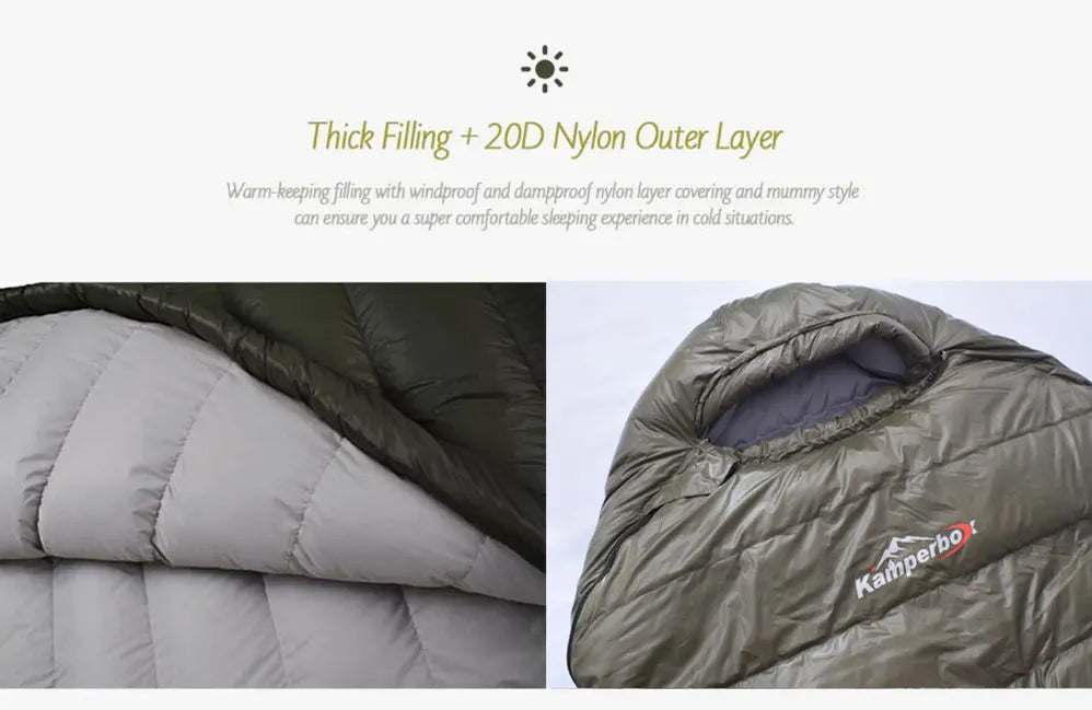 Kamperbox Cold Temperature Winter Sleeping Bag Down Sleeping Bag Winter Camping Equipment