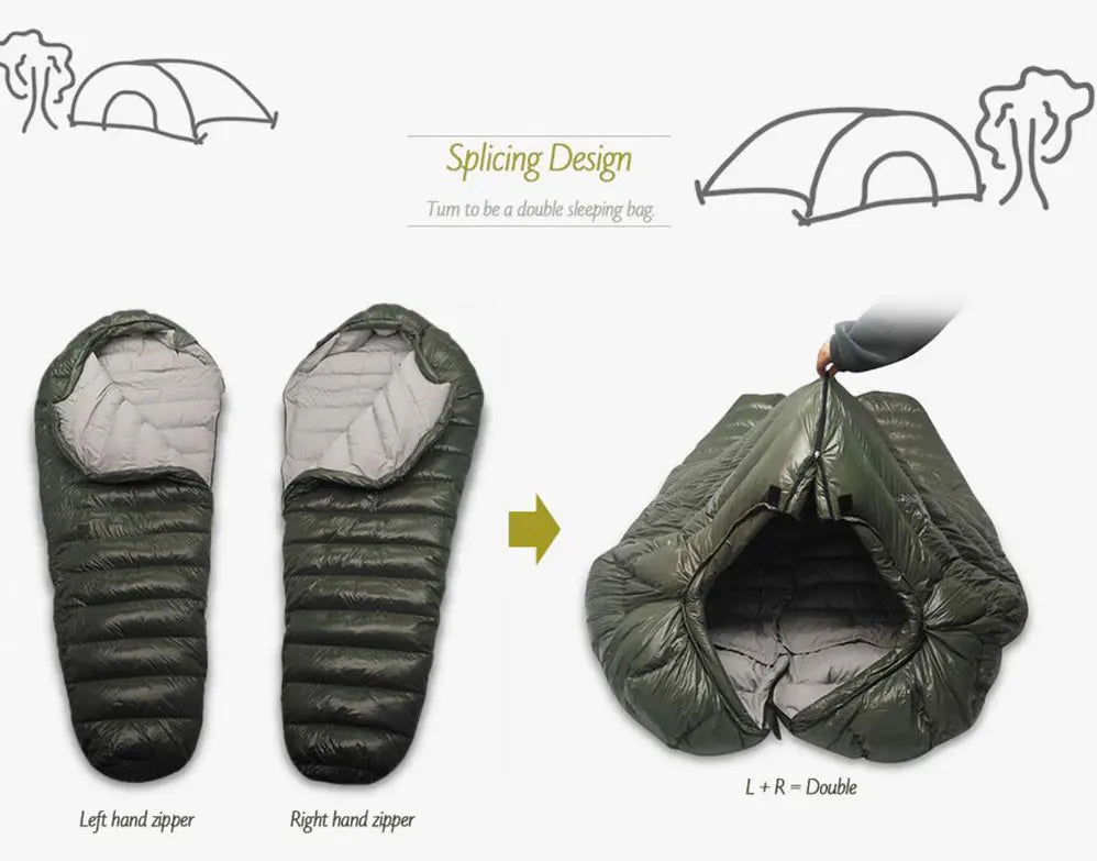 Kamperbox Cold Temperature Winter Sleeping Bag Down Sleeping Bag Winter Camping Equipment