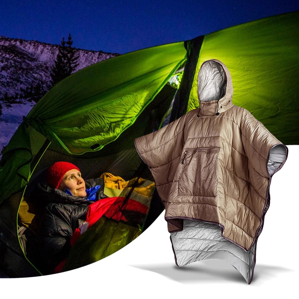 Poncho Coat for Adults Waterproof Backpacking Sleeping Bag Portable Ultralight Cotton Sleeping Bag for Camping Hiking & Outdoors