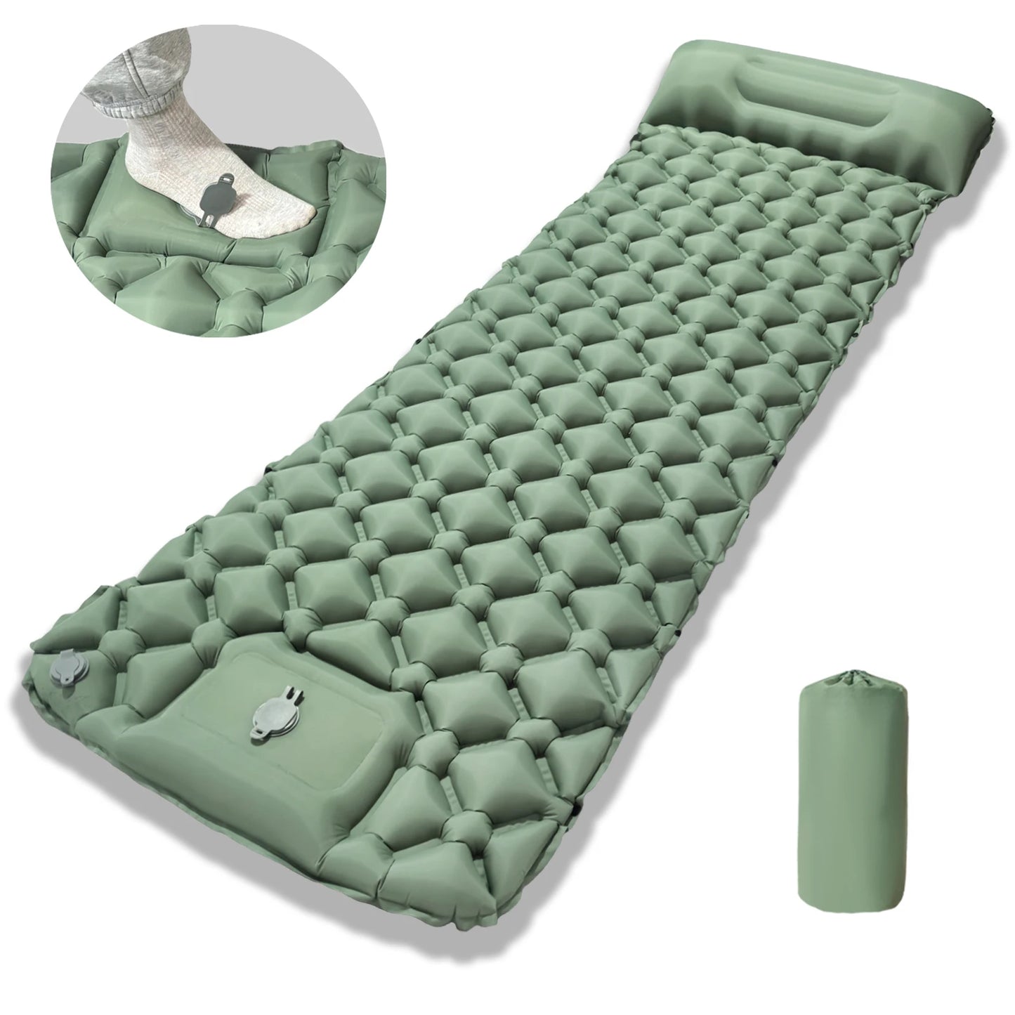 Camping Air Mattress 1-2 Person | Electric/Foot Pump Inflatables | Fast Inflation, Anti-Slip Surface Portable for Hiking/Beach