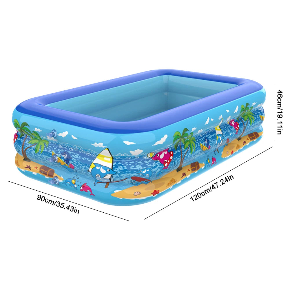 Kids Inflatable Pool – Square Thickened Baby & Family Water Play Pool