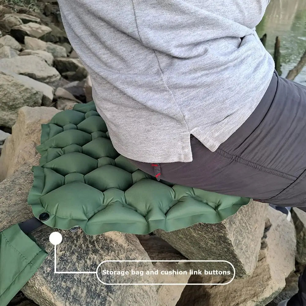 Portable Inflatable Camping Seat Cushion Outdoor Moisture-proof Pad Seat Pad Picnic Sitting Mat For Camp Backpacking Equipment