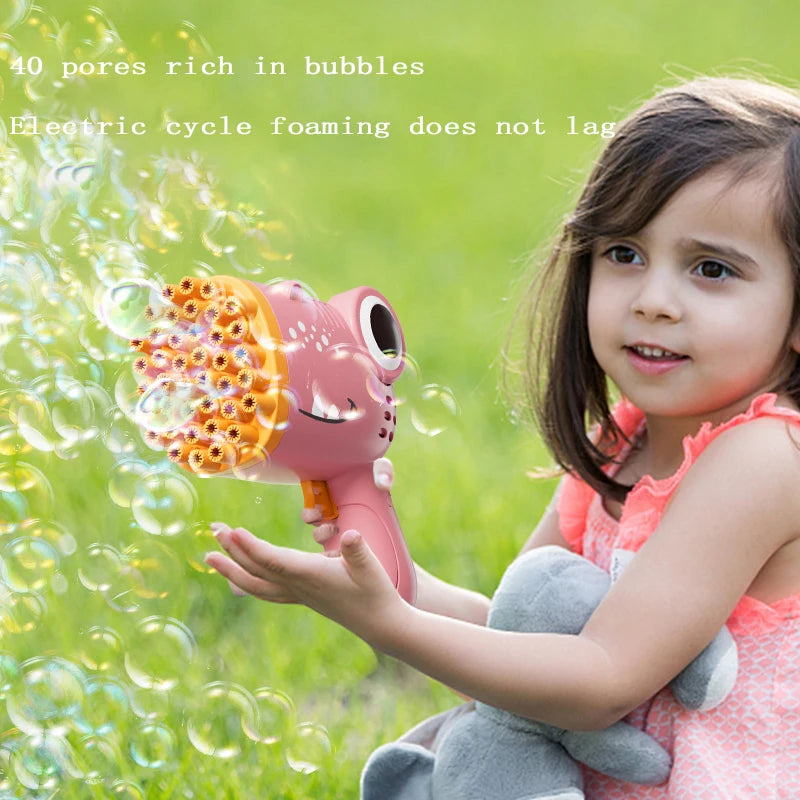 Dinosaur Bubble Gun – 40-Hole Automatic Bubble Machine (No Battery or Bubble Water Included)