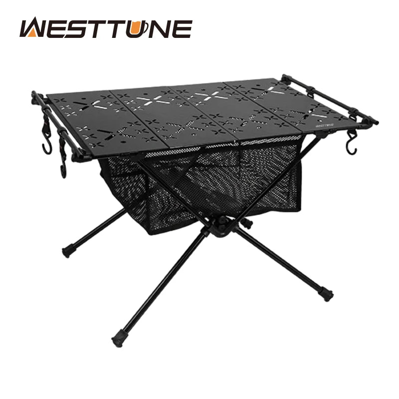 Folding Camping Table Aluminum Lightweight Portable Table with Storage Mesh Bag for Outdoor Backyard Picnic BBQ Hiking