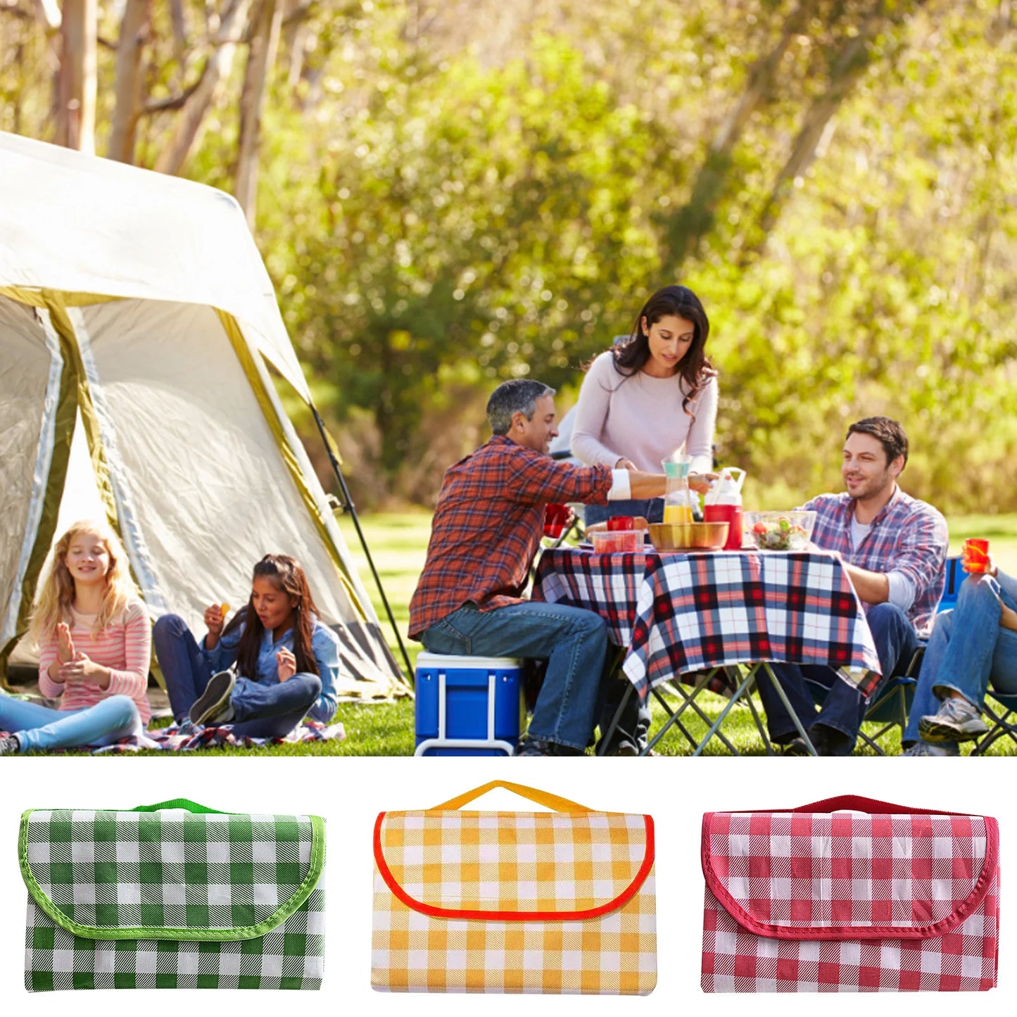 200x150cm Large Picnic Blanket Foldable Portable Picnic Mat Thicken Waterproof Beach Blanket Outdoor Camping Mat Sleeping Pads