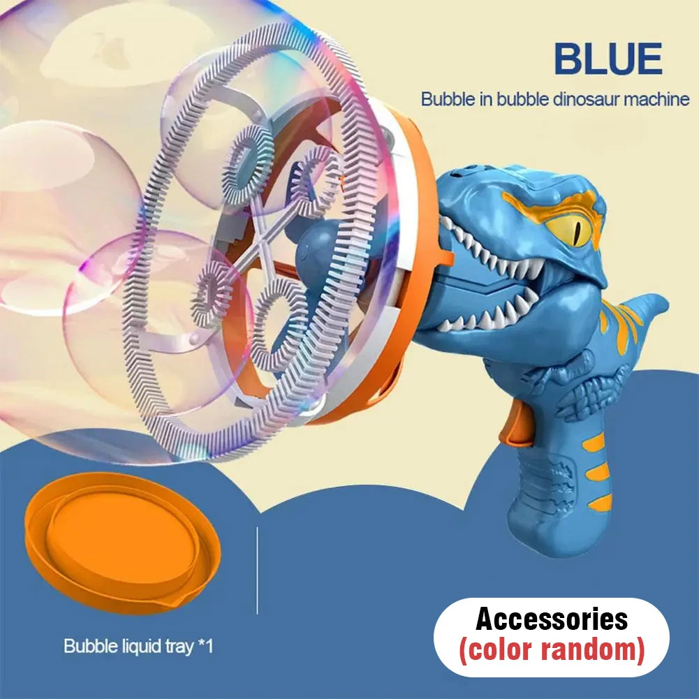 2-in-1 Dinosaur Bubble Gun – Electric Bubble Blower for Kids’ Outdoor Play