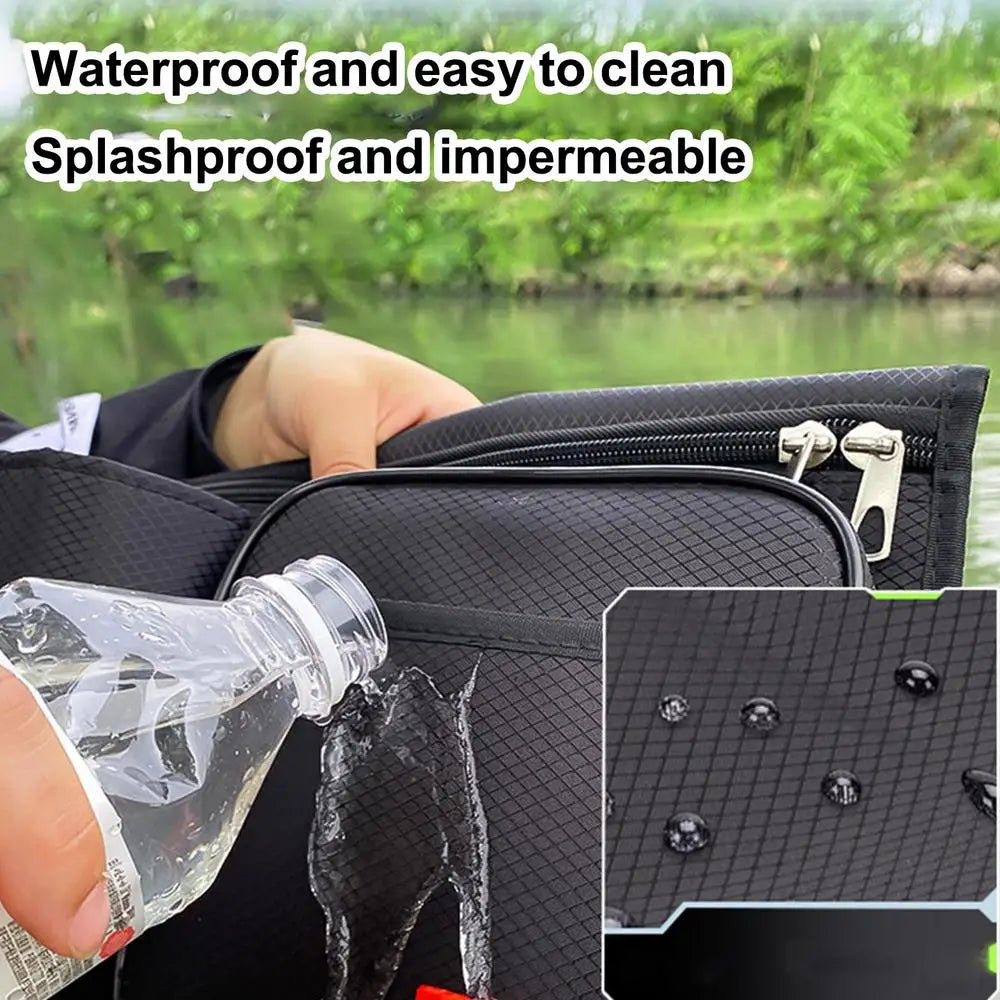 Beach Chair Side Bag Oxford Cloth Side Bag For Fishing Chair Wear-Resistant Organizer Pouch Black Chair Side Pouch For Outdoor