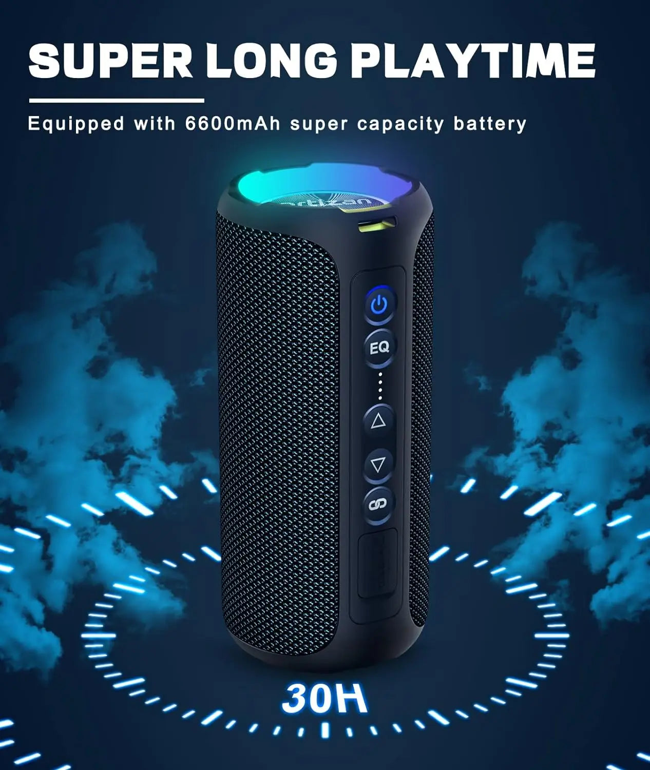 Ortizan X8 Pro Bluetooth Speaker – 40W Stereo, IPX7, 30H Playtime, Color Lights