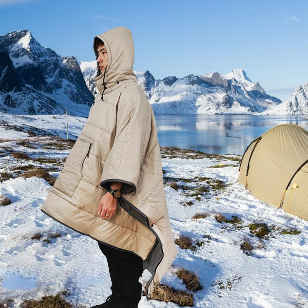 Poncho Coat for Adults Waterproof Backpacking Sleeping Bag Portable Ultralight Cotton Sleeping Bag for Camping Hiking & Outdoors