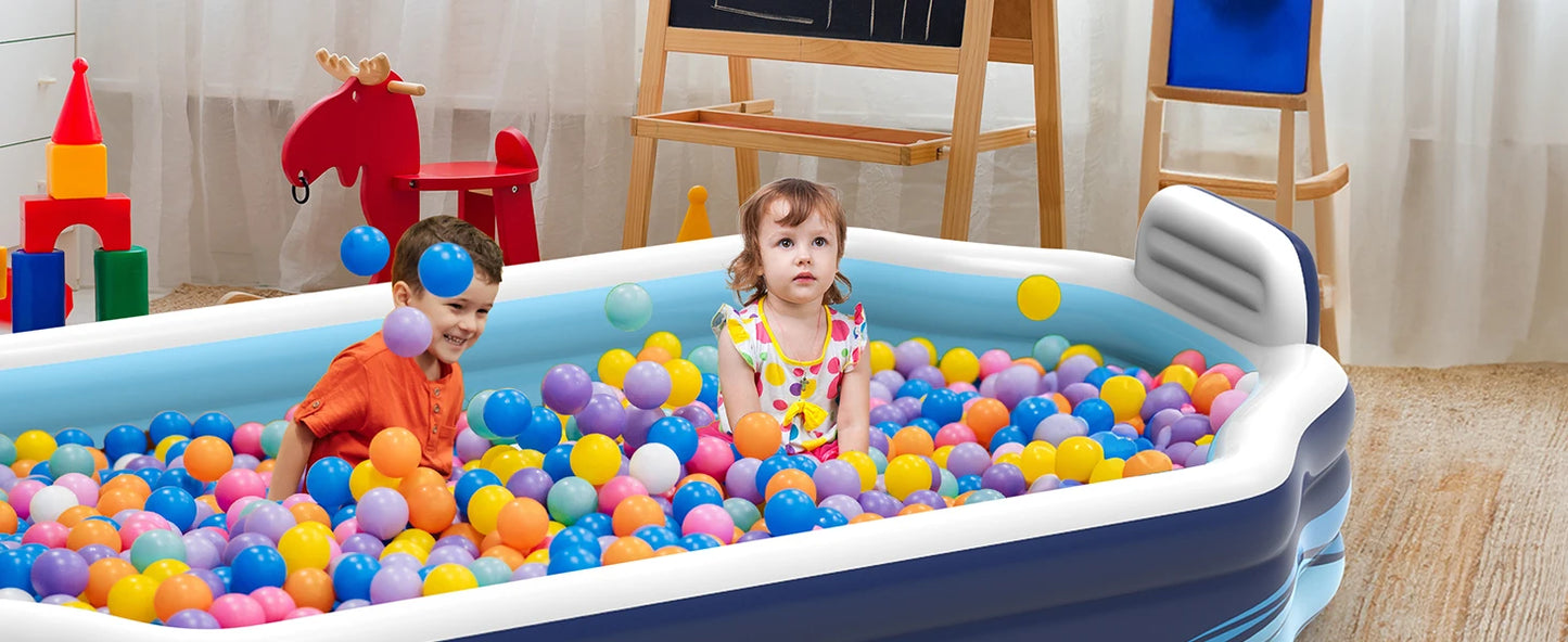 Oversized Inflatable Pool – Family Swimming Pool with Seats & Backrests