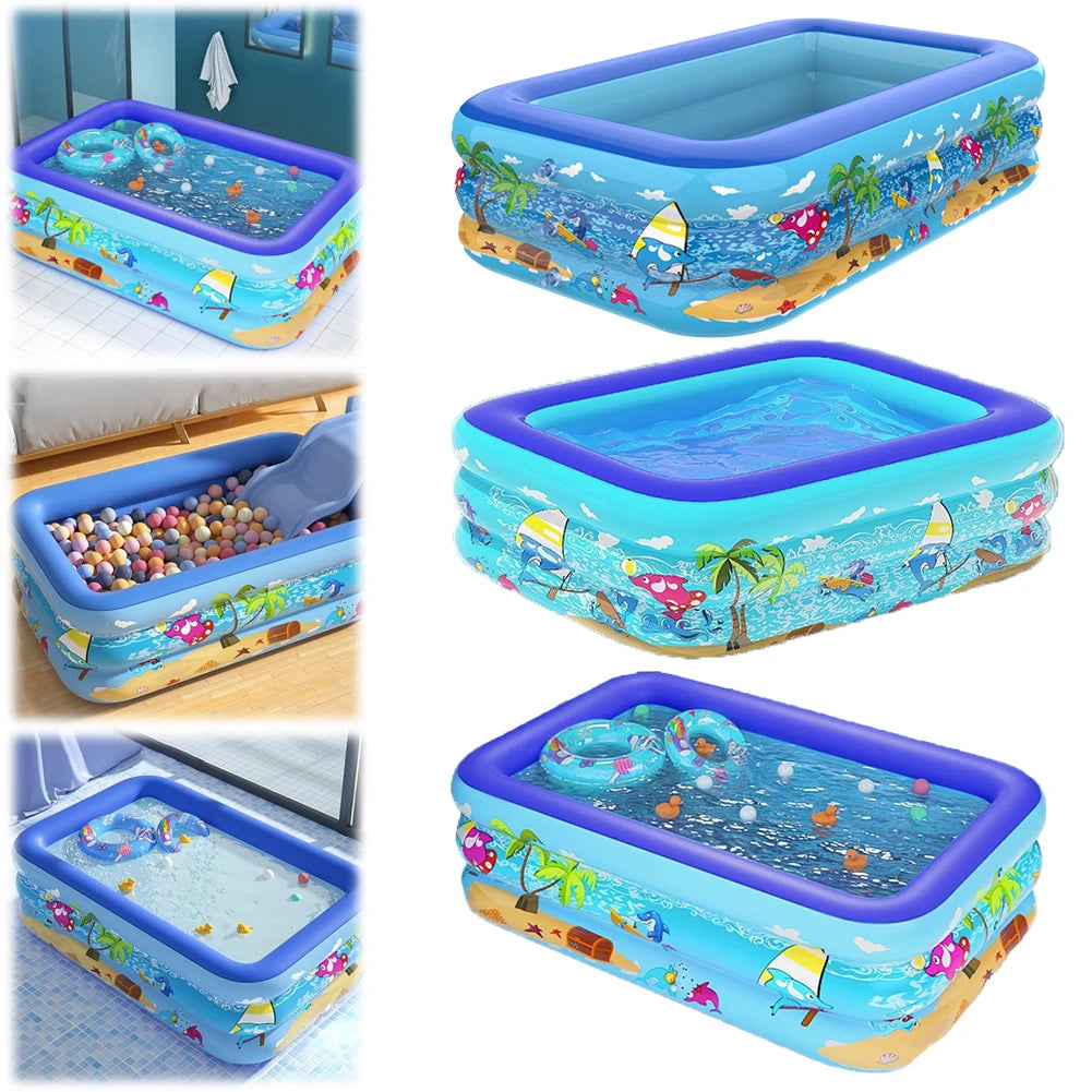 Kids Inflatable Pool – Square Thickened Baby & Family Water Play Pool