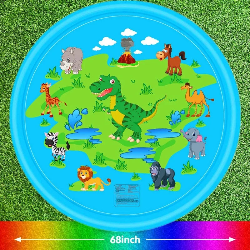 100/170CM Inflatable Water Spray Play Mat – Outdoor Splash Pad for Kids, Lawn & Beach Summer Fun