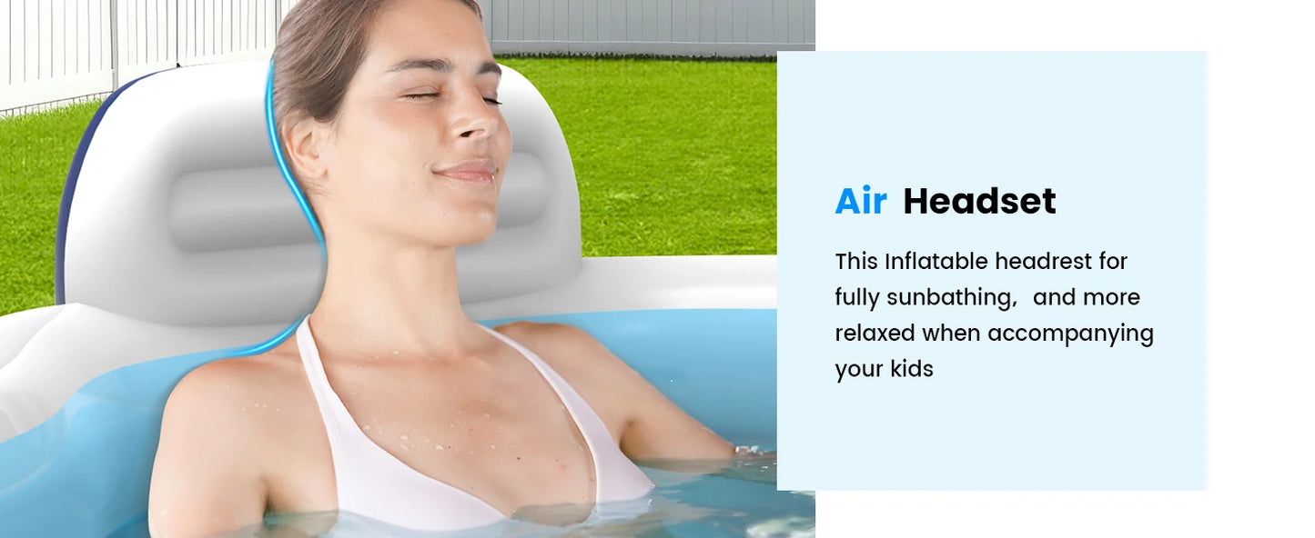 Oversized Inflatable Pool – Family Swimming Pool with Seats & Backrests