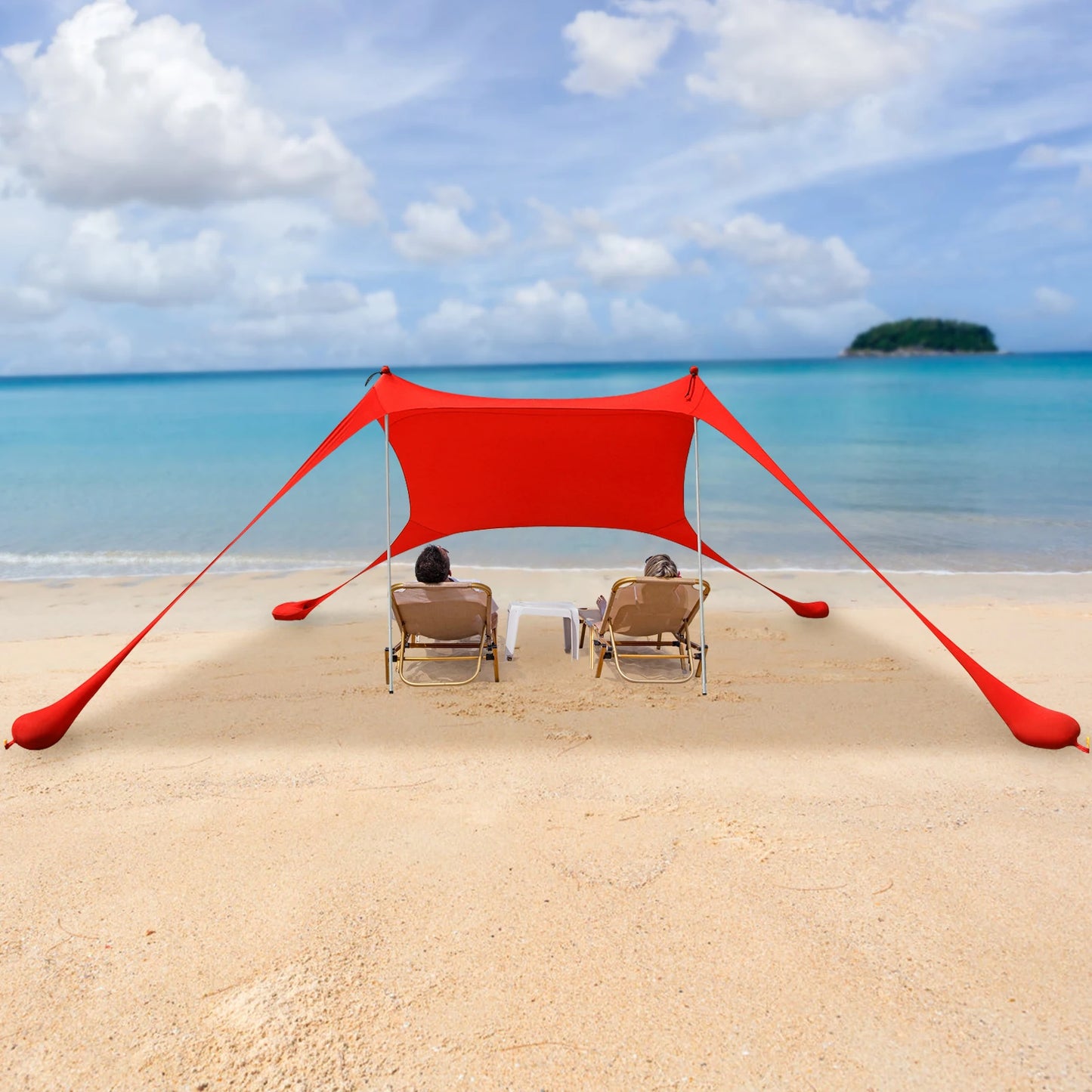 Outdoor Beach Tent Sun Shelter Camping Shades Tents Windproof One-piece Beach Canopy Tents UPF50+ Portable Family Tent For Bea