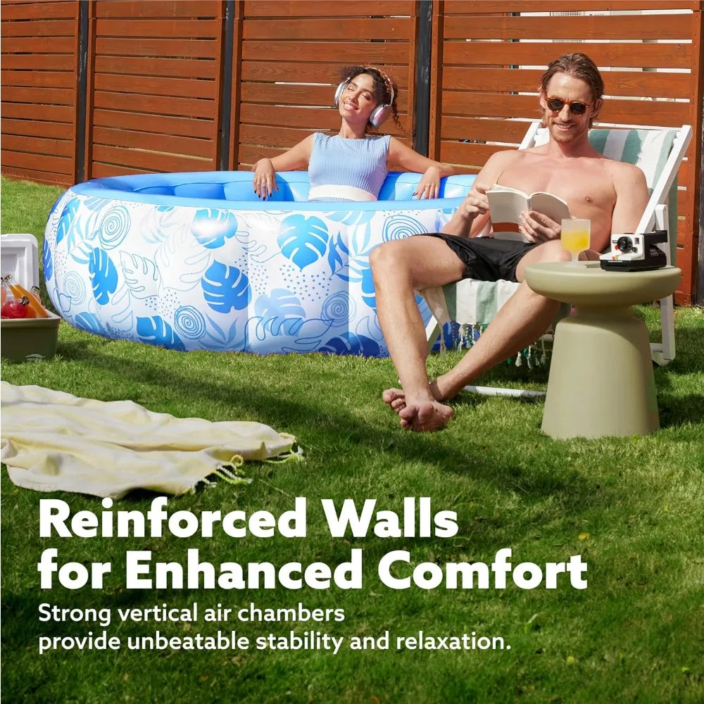 5.5ft x 20in Inflatable Pool – Family Size with Backrest, Thickened Design
