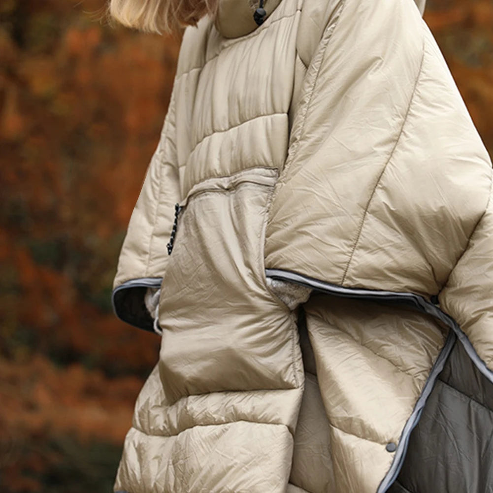 Poncho Coat for Adults Waterproof Backpacking Sleeping Bag Portable Ultralight Cotton Sleeping Bag for Camping Hiking & Outdoors