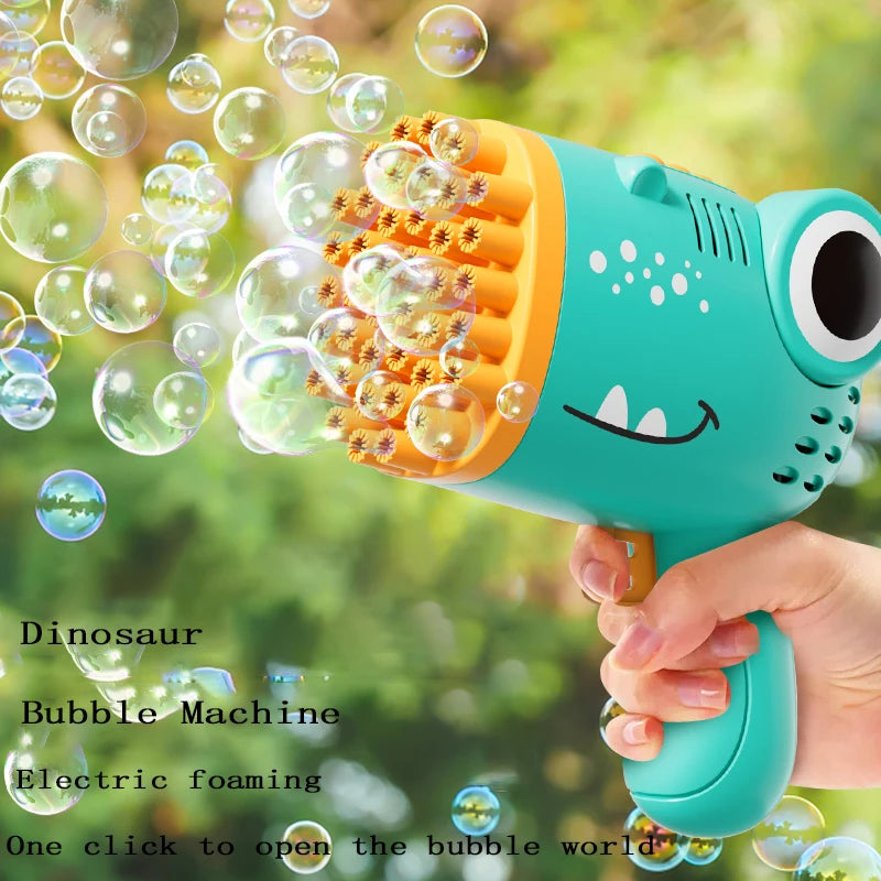Dinosaur Bubble Gun – 40-Hole Automatic Bubble Machine (No Battery or Bubble Water Included)