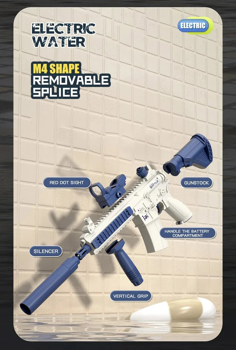 M416 Electric Water Gun – Full Automatic Shooting Toy for Kids & Adults