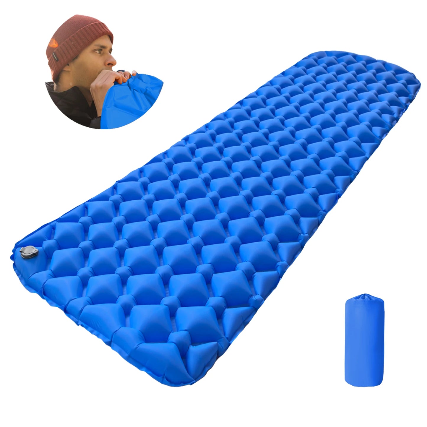 Camping Air Mattress 1-2 Person | Electric/Foot Pump Inflatables | Fast Inflation, Anti-Slip Surface Portable for Hiking/Beach