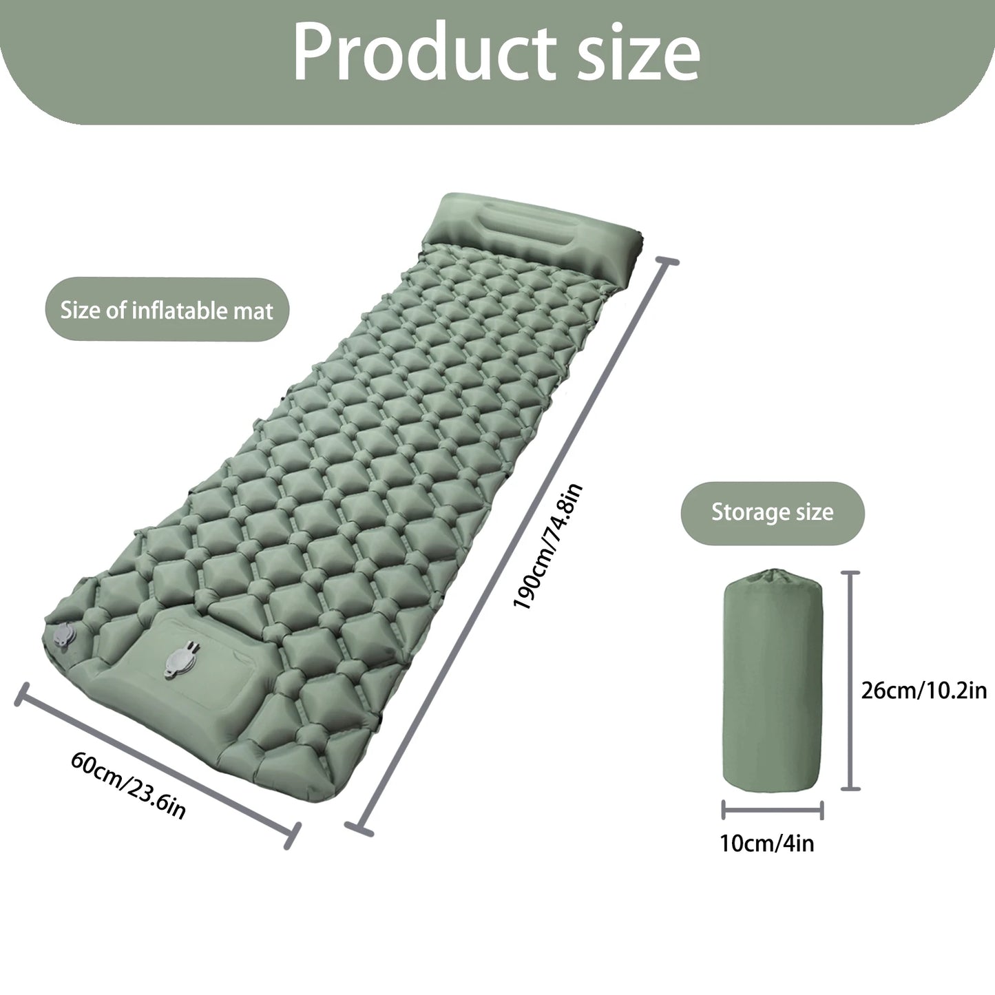 Camping Air Mattress 1-2 Person | Electric/Foot Pump Inflatables | Fast Inflation, Anti-Slip Surface Portable for Hiking/Beach