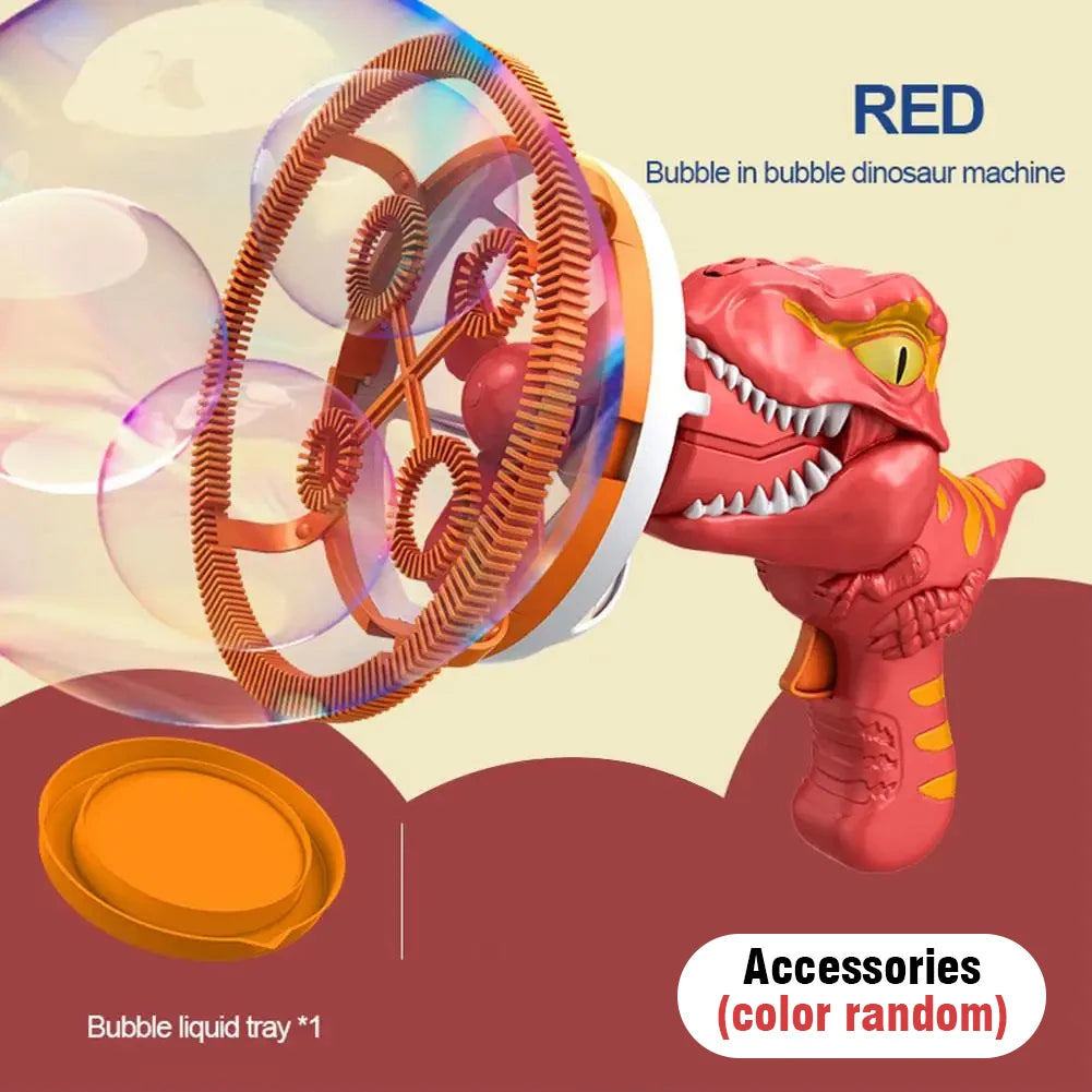 2-in-1 Dinosaur Bubble Gun – Electric Bubble Blower for Kids’ Outdoor Play