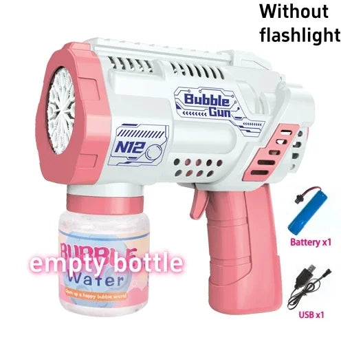 Gatling Bubble Gun – Automatic Electric Bubble Machine with LED Lights