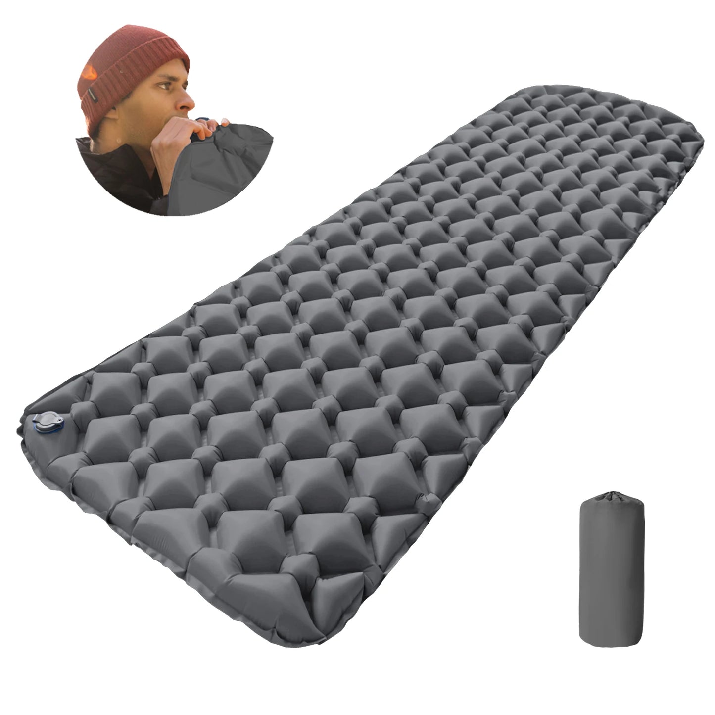 Camping Air Mattress 1-2 Person | Electric/Foot Pump Inflatables | Fast Inflation, Anti-Slip Surface Portable for Hiking/Beach