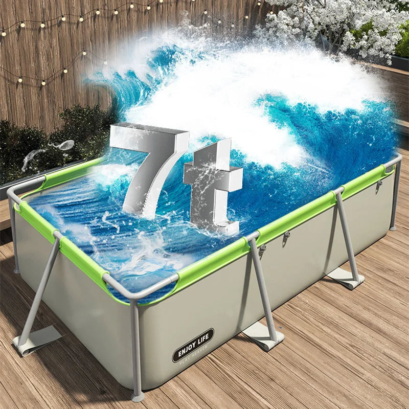 Large Bracket Swimming Pool – 2.6/3.9m Foldable Family Pool with Sunshade