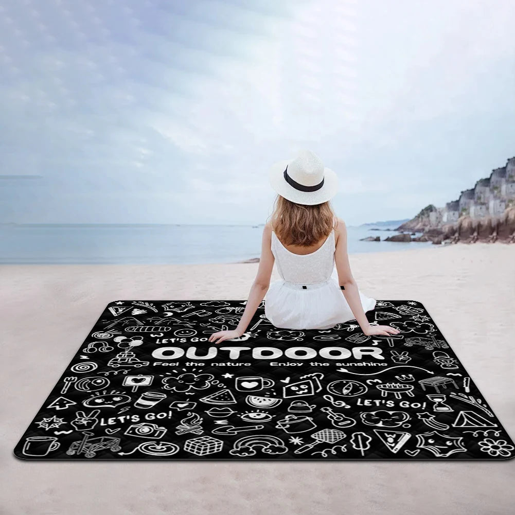 Ultrasonic Camping Mat Waterproof Printing Sleeping Pad Aluminum Film Bottom Thickened Moisture-proof Mat for Outdoor Grassland