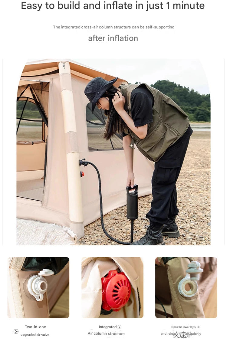 Camping Large Air Tent for 4-5 people Air shelter Dome tent Family Hiking inflatable One-touch tent Outdoor Camping Family Tent