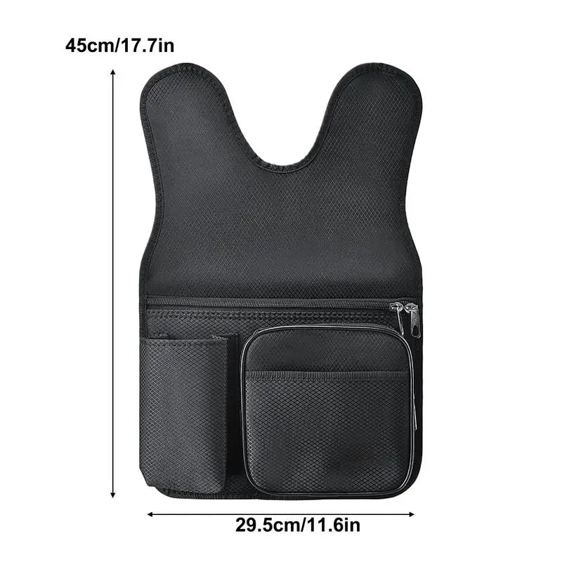 Beach Chair Side Bag Oxford Cloth Side Bag For Fishing Chair Wear-Resistant Organizer Pouch Black Chair Side Pouch For Outdoor