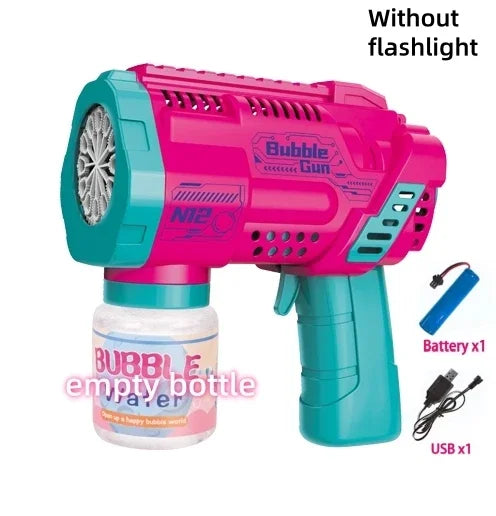 Gatling Bubble Gun – Automatic Electric Bubble Machine with LED Lights