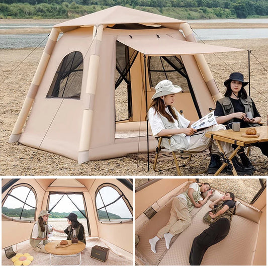Camping Large Air Tent for 4-5 people Air shelter Dome tent Family Hiking inflatable One-touch tent Outdoor Camping Family Tent