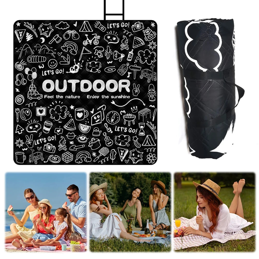 Ultrasonic Camping Mat Waterproof Printing Sleeping Pad Aluminum Film Bottom Thickened Moisture-proof Mat for Outdoor Grassland